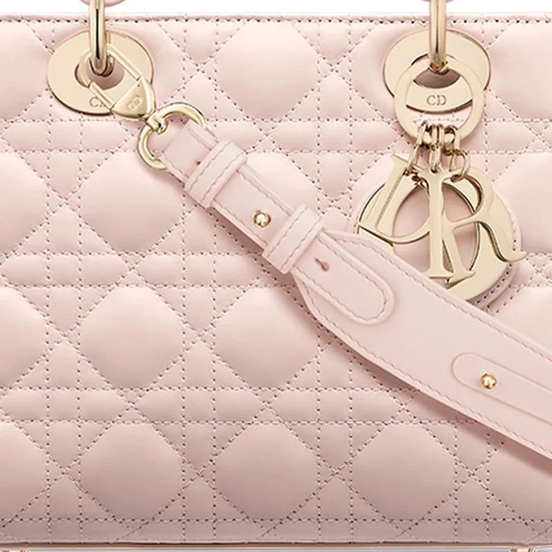 DIOR Lady Dior My ABCDior Sheepskin Shoulder Bag, Crossbody Bag, Handbag Small Size Women's Rouge Pink-5