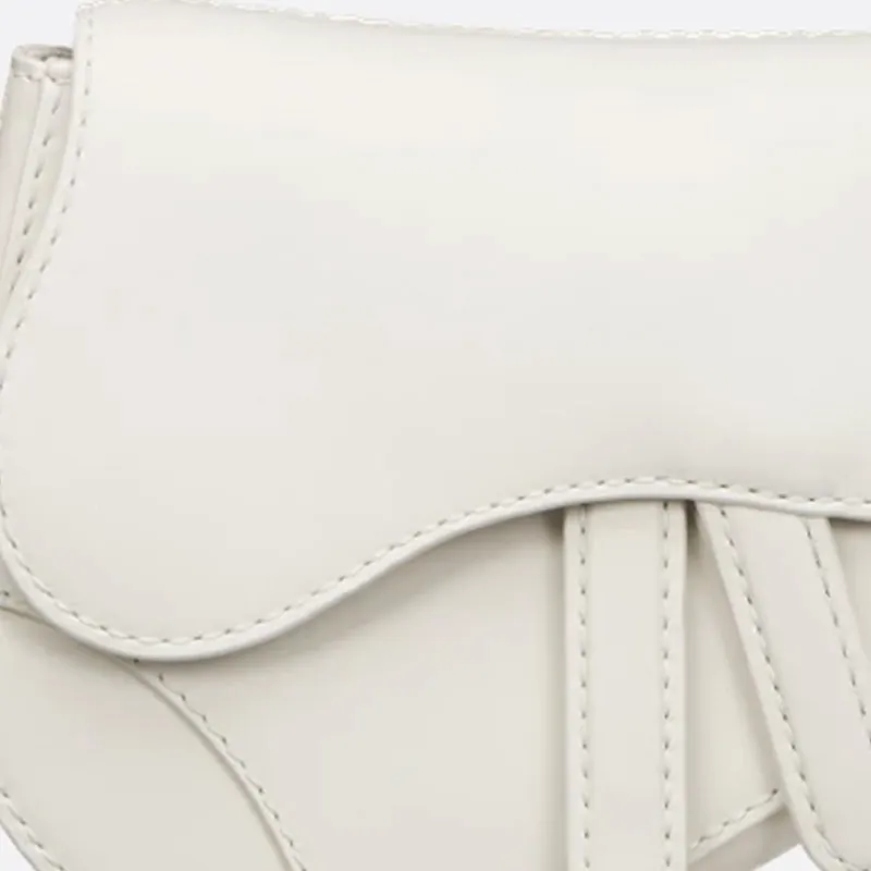 DIOR Saddle Cow Leather Saddle Bag, Shoulder Bag, Crossbody Bag Mini Women's Milk White-5