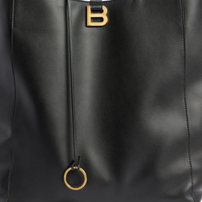 Balenciaga Hourglass Cow Leather Tote Bag, Shopping Bag, Handbag, Shoulder Bag Women's Black-4
