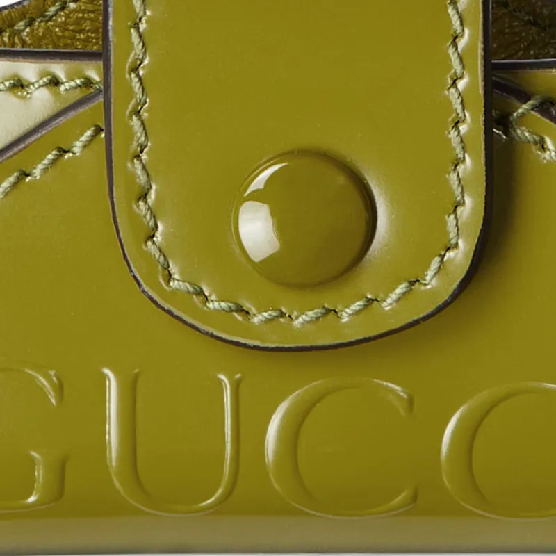 GUCCI Cow Leather Earphone Case Unisex Olive Green-3