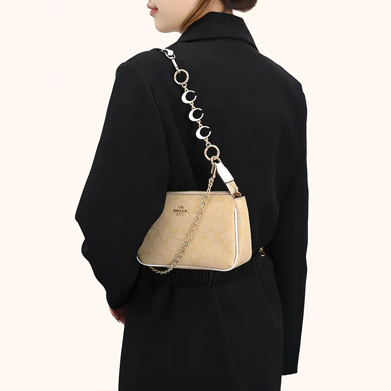 Lan Bao Fan Metal Alloy Bag Strap Women's Gold Tone/Silver-4