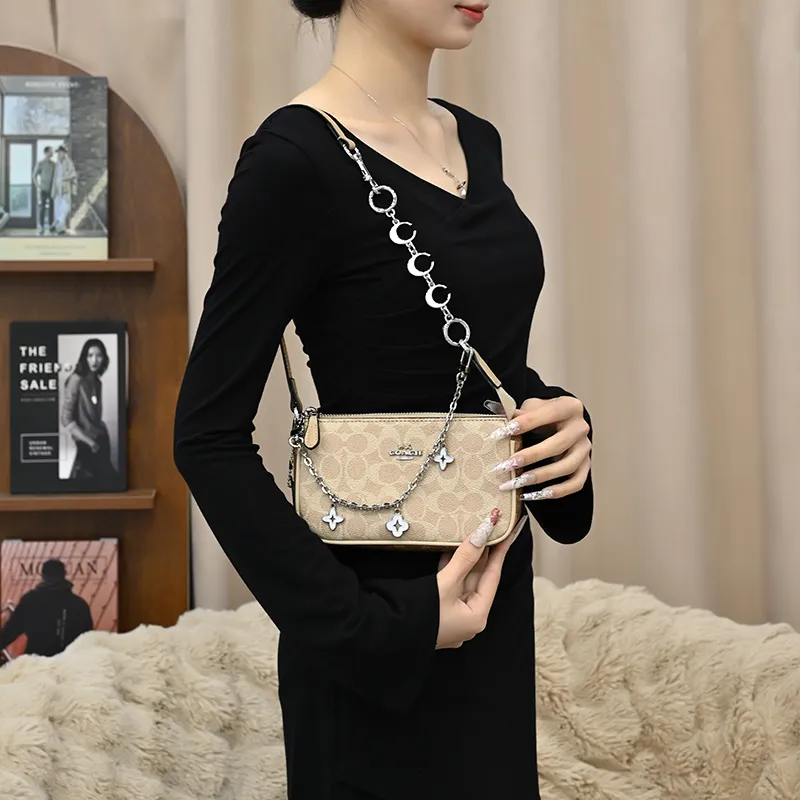 Lan Bao Fan Metal Alloy Bag Strap Women's Silver-3