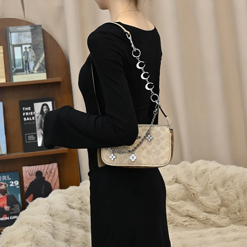 Lan Bao Fan Metal Alloy Bag Strap Women's Silver-4