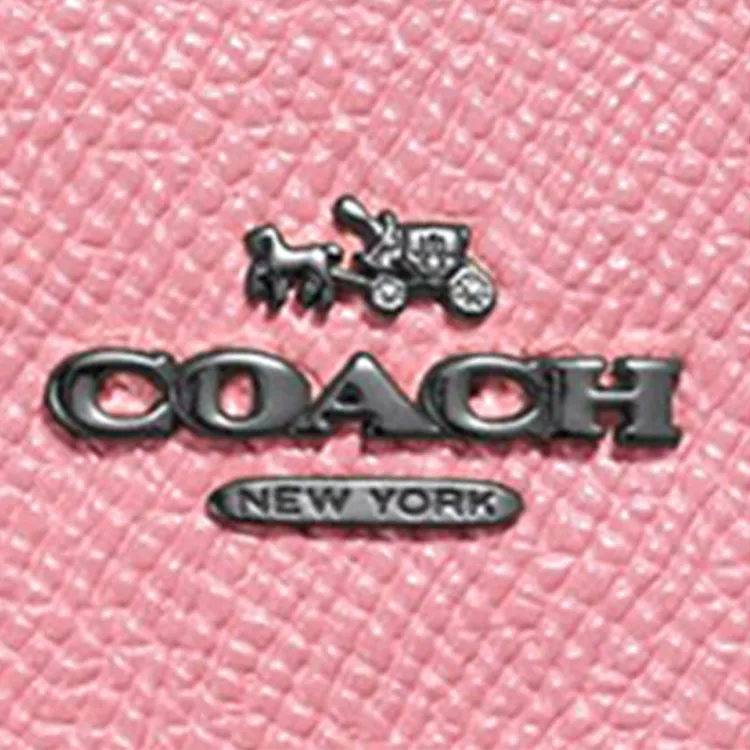 COACH Mini Id Skinny Leather Card Holder Mini Women's Pink-1