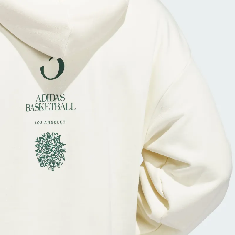 Adidas Originals LA TO THE WORLD GRAPHIC HOODIE Sweatshirt Unisex Ivory/Forest Green-3