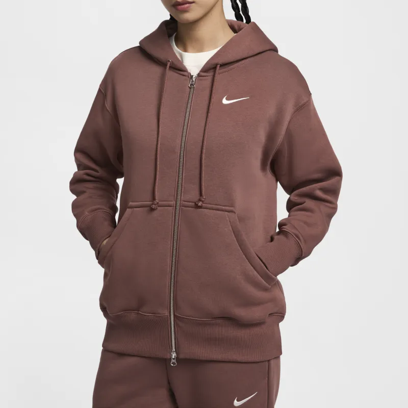 Nike Sportswear Phoenix FleeceSwoosh Sweatshirt Women's Red Brown/Sail White-3