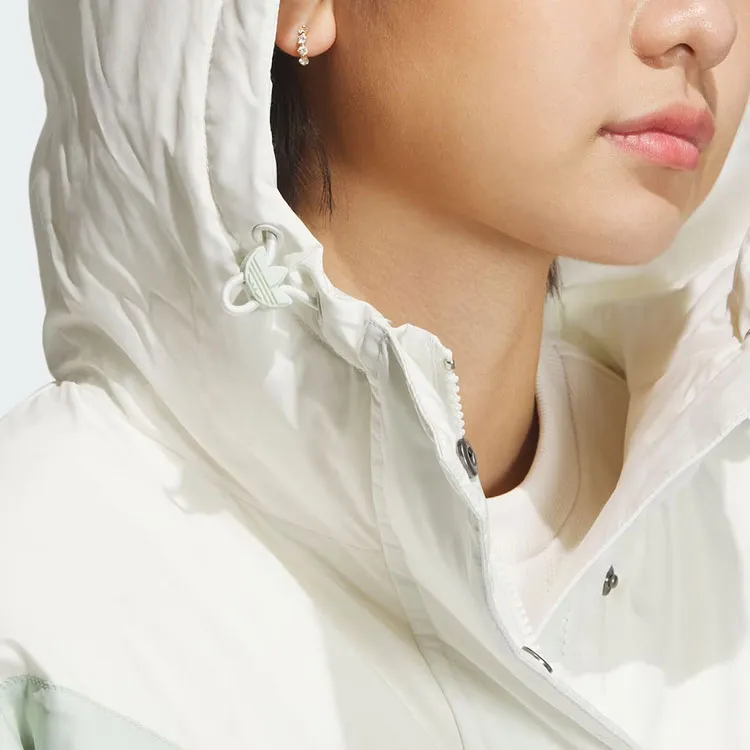Adidas Originals Clover Series Outfit Down Jacket Women's Jade White-3