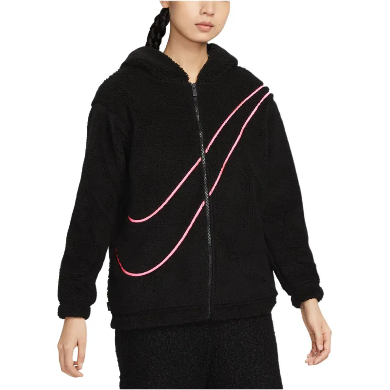 Nike Dragon New Year's Collection SPORTSWEAR Velvet feel Coat Women's Black-2
