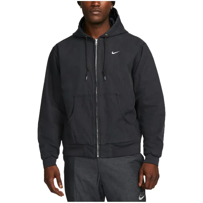 Nike Logo Print Zip-Up Hooded Jacket Black-3