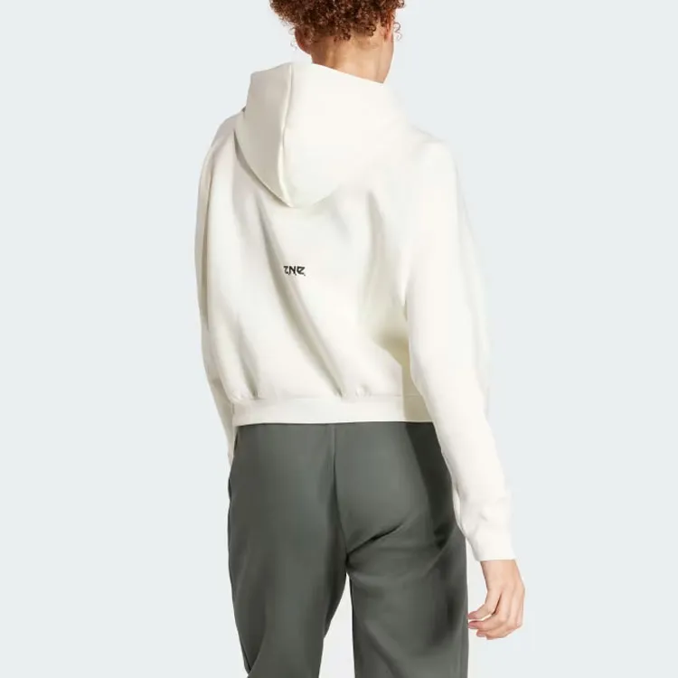 Adidas Z.N.E. Z.N.E. Full-Zip Hoodie Sweatshirt Women's Ecru-2
