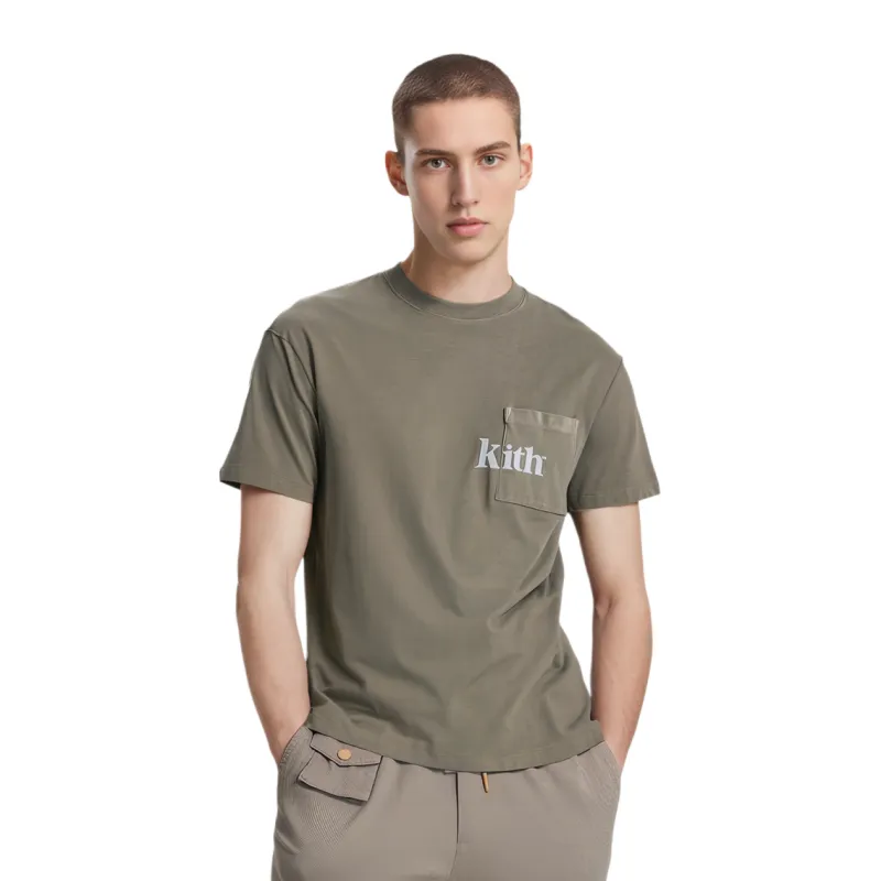 KITH Mens Letter Print Quinn Tee Pyrite-1