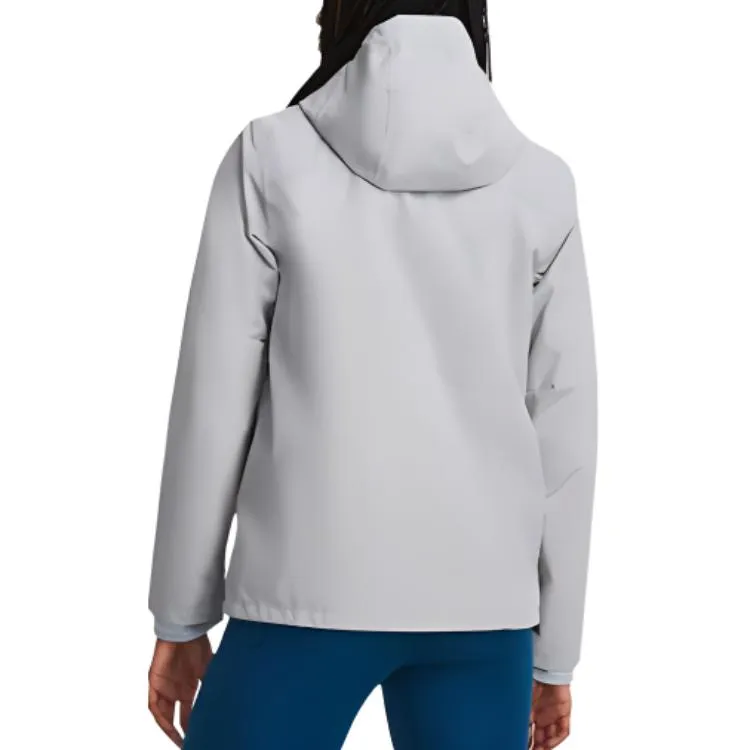 Under Armour Waterproof, Windproof, And Abrasion Resistant Windbreaker Jacket Unisex Gray, Comes With Necklace-2
