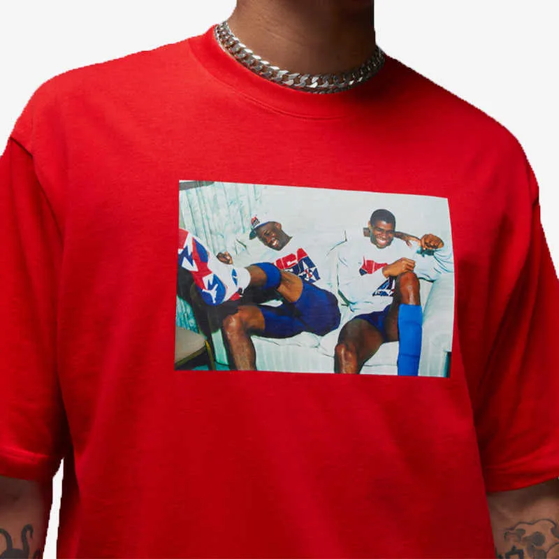Jordan T Shirts Men Red-3