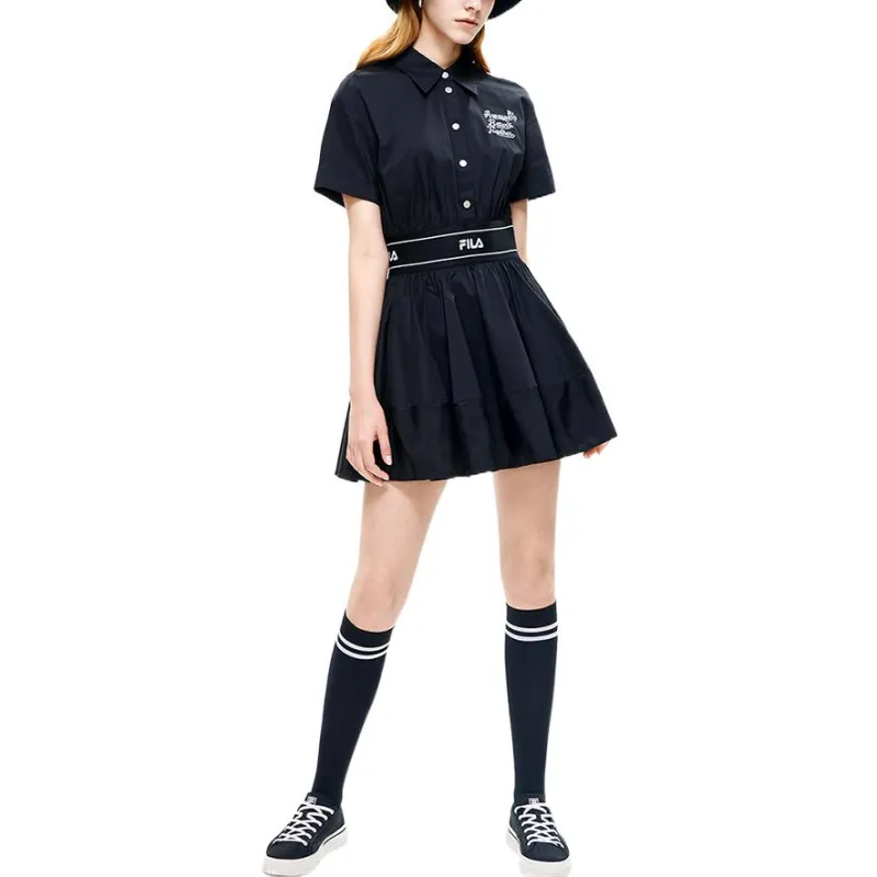 FILA Short Sleeved Dresses Women's Black-4