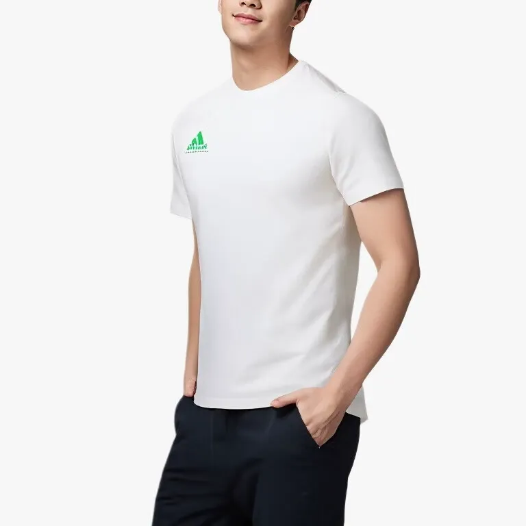 Adidas T Shirts Men White With Green Logo-1