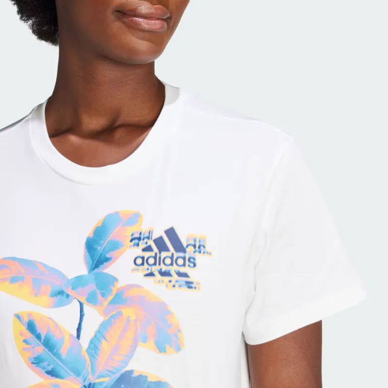 Adidas Women's Beach Graphic T Shirt White-3