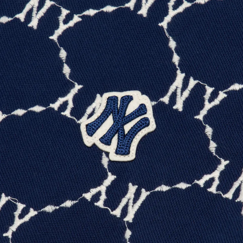 MLB New York Yankees Men's All-Over Logo Print Polo Shirt Navy-2