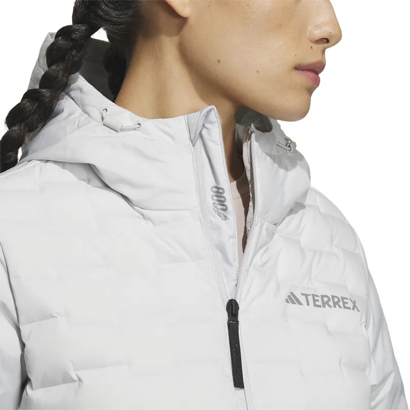 Adidas FW24 GOOSE DOWN WOVEN BAFFLE Down Jacket Women's Light Gray-4
