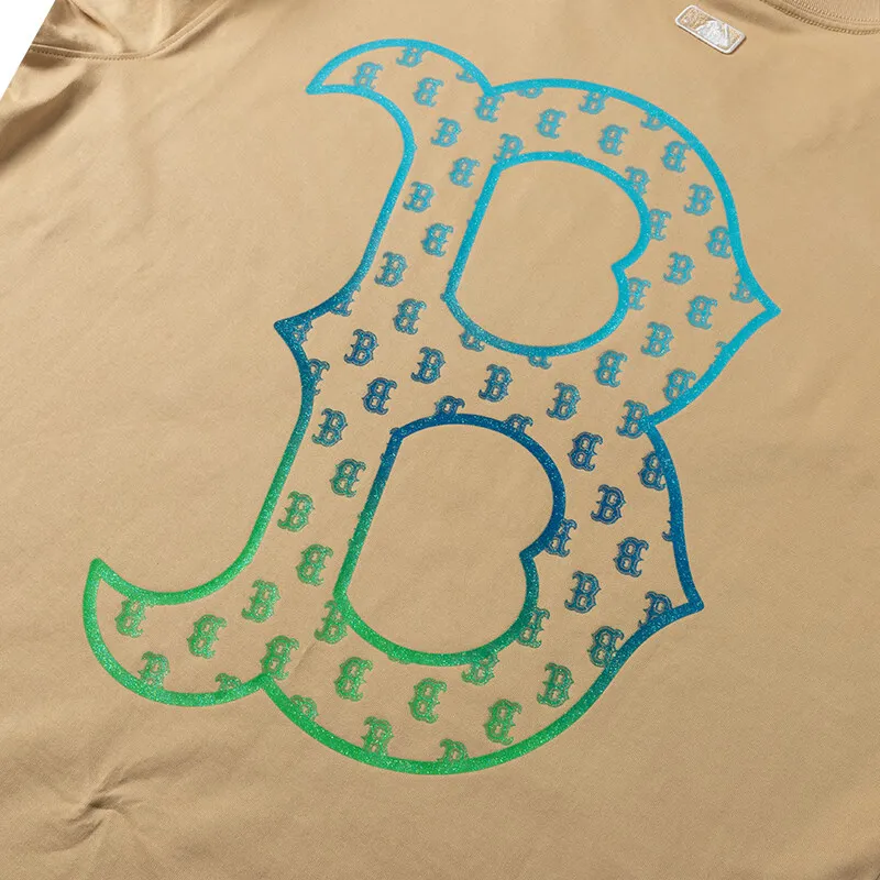 MLB T Shirt Boston Team Unisex Beige Yellow-2
