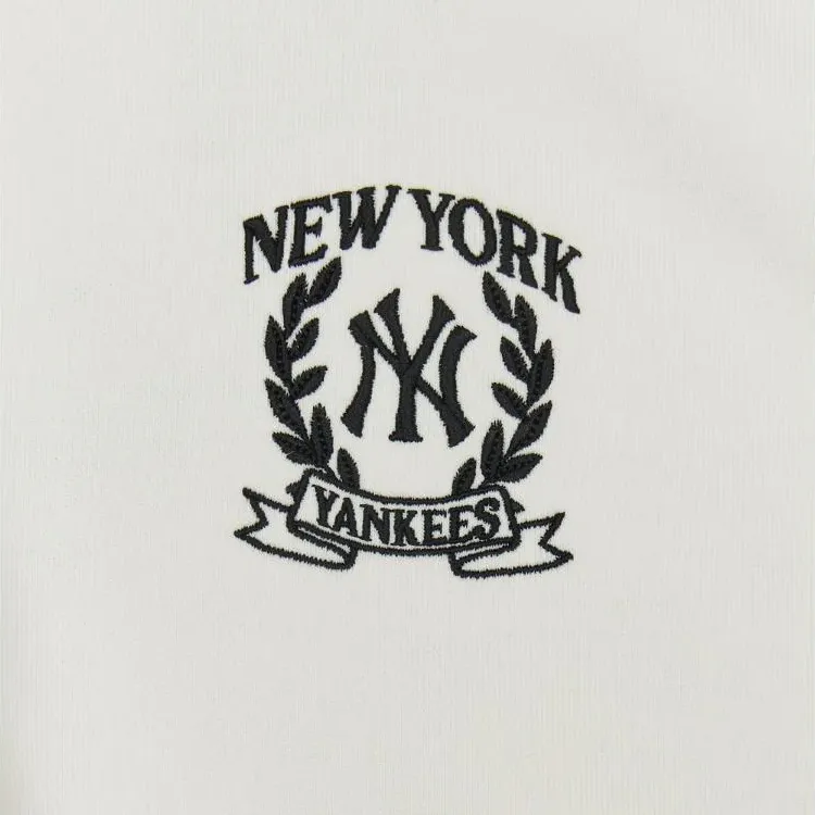 MLB New York Yankees Varsity Sportive New York Yankees Hoodie Sweatshirt Women's Cream-4