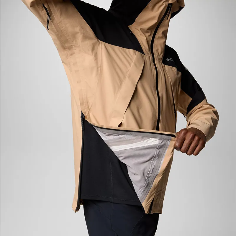 Columbia Hiking Waterproof And Windproof To Keep Warm Windbreaker Jacket Men's Khaki-3