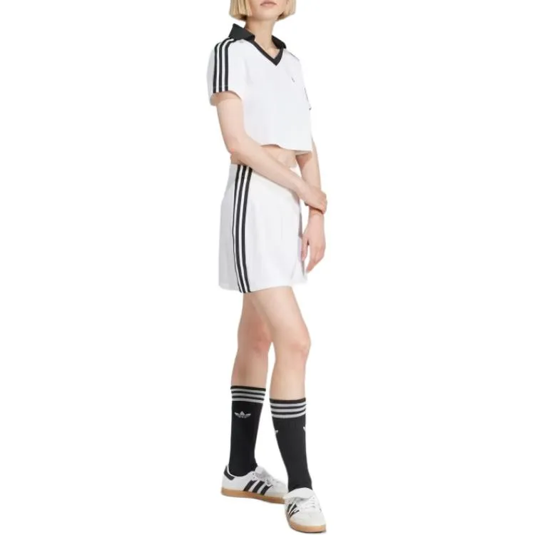Adidas Originals Adicolor Football Jacquard V Neck Crop Polo Shirt-3