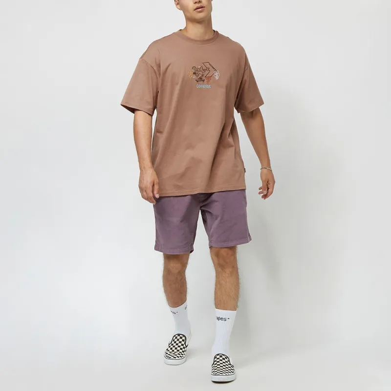 Converse Pushing Along T Shirt Men's Cameo Brown-2