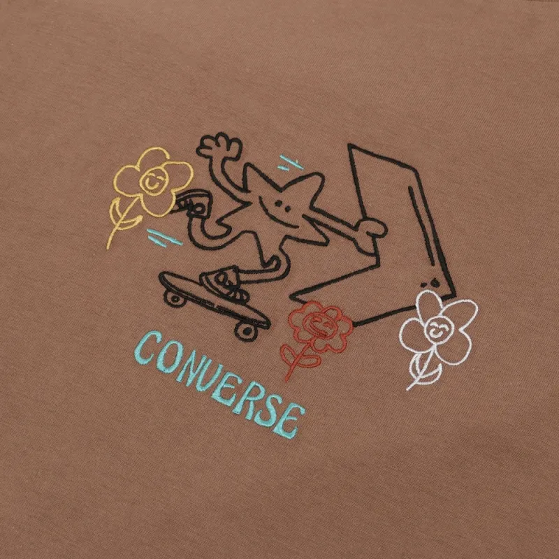 Converse Pushing Along T Shirt Men's Cameo Brown-3