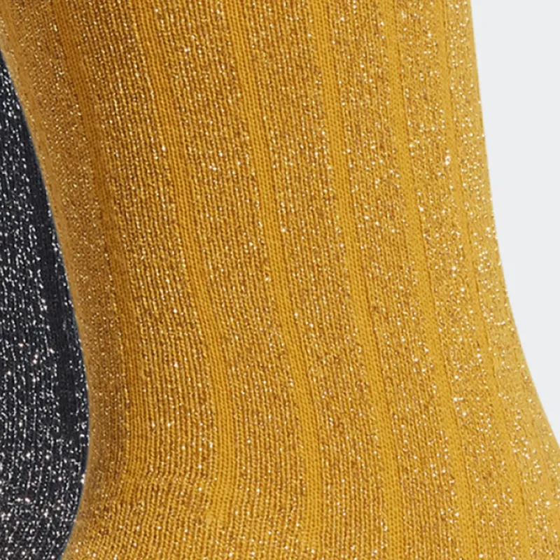 Adidas Originals Mid Calf Socks Unisex 2 Pack Gray/Yellow-2