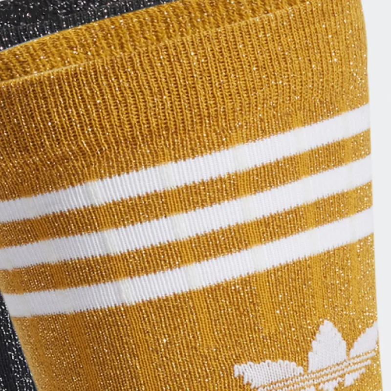 Adidas Originals Mid Calf Socks Unisex 2 Pack Gray/Yellow-1