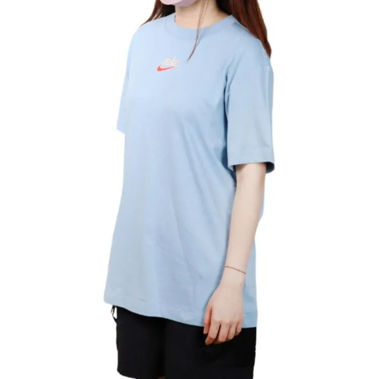 Nike Women'ss Retro Logo Cartoon Print Crewneck T-Shirt Blue-3
