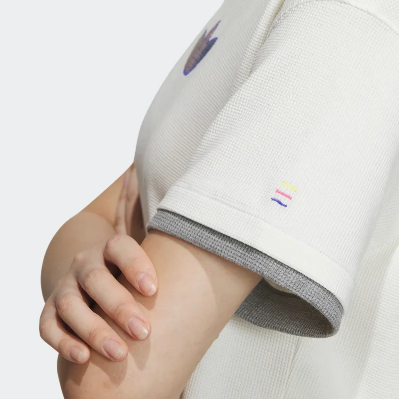 adidas originals Logo Embroidered Short Sleeve Tee 'Off White'-4