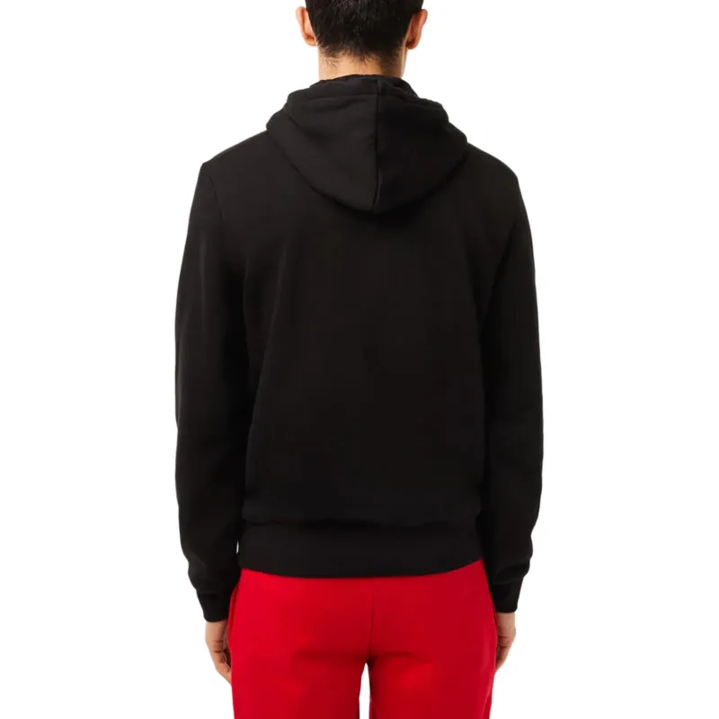 LACOSTE Logo Embroidered Drawstring Hoodie-3