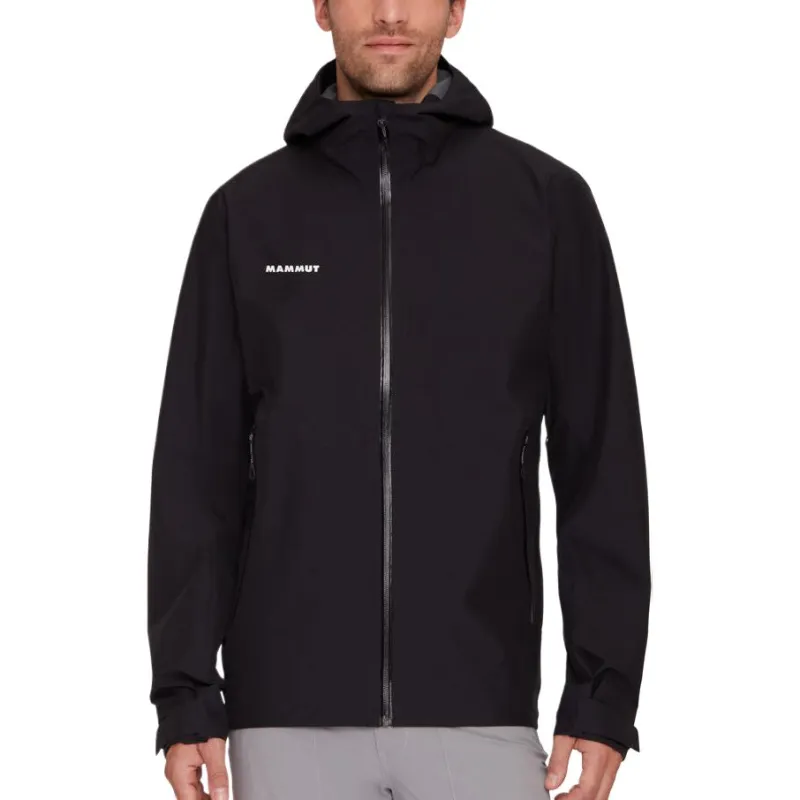 MAMMUT Waterproof Windproof Breathable And Abrasion Resistant Windbreaker Jacket Unisex Black Comes With Necklace-2