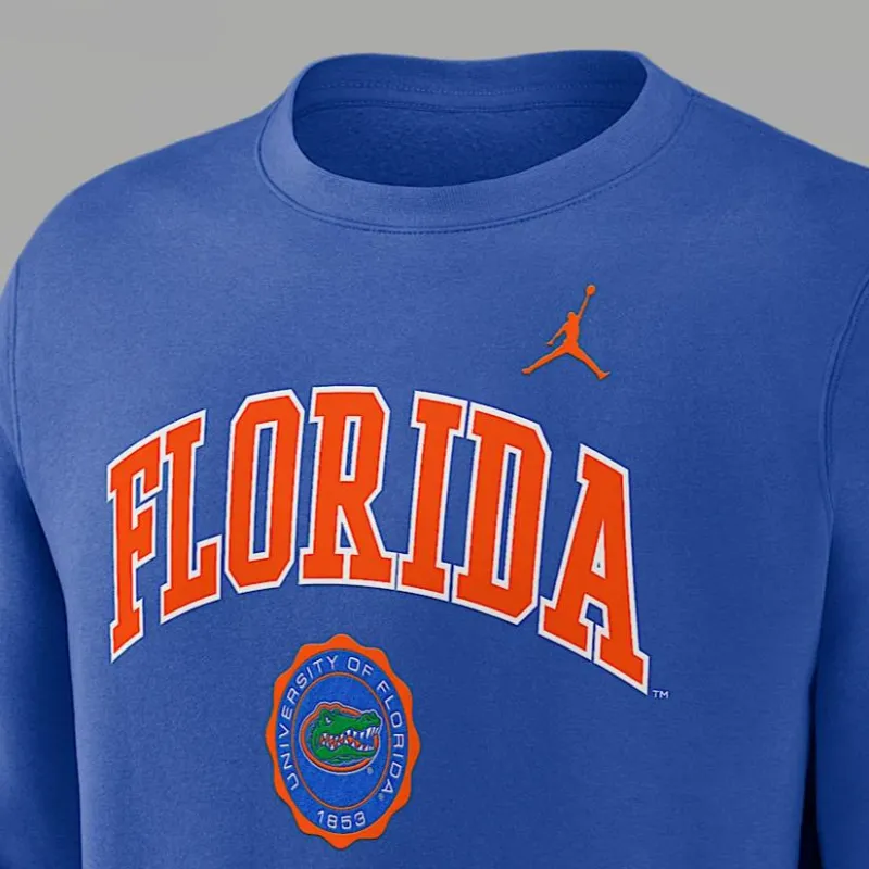 JORDAN Florida Gators Arched Seal Men's JORDAN College Pullover Crew-2