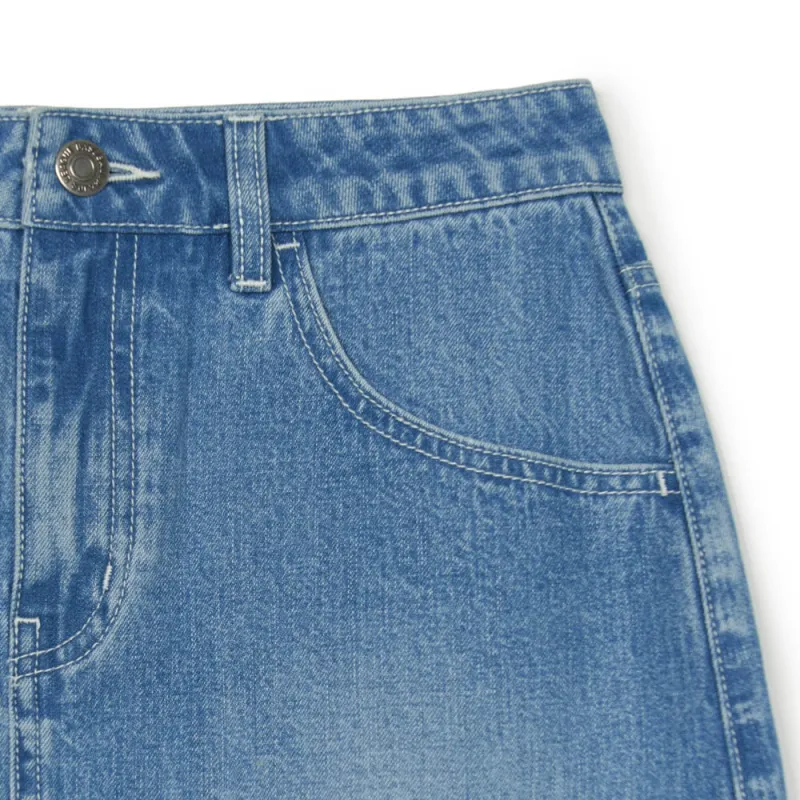 MLB New York Yankees SS25 Denim Short Skirts Women's Light Blue-2