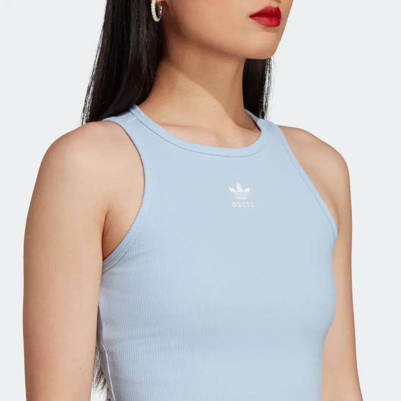 Adidas Originals RIB TANK Top Women's Light Pink Blue-4