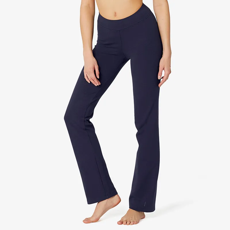 DECATHLON 500 Series Yoga Pants Women's Dark Navy Blue-2