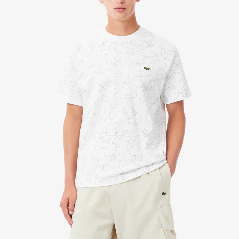 LACOSTE Floral print Cotton T shirt-1