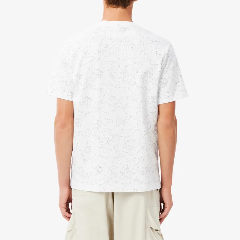 LACOSTE Floral print Cotton T shirt-2