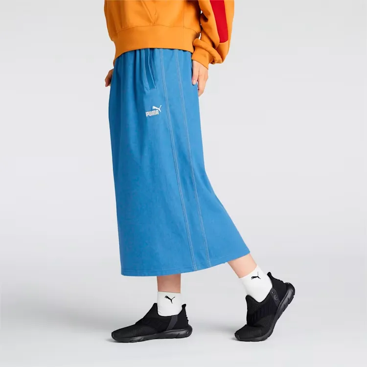 PUMA CORE HERITAGE Denim Long Skirt Women's Blue-2