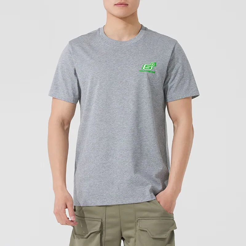 Skechers Colorful SS25 T Shirt Unisex Medium Heather Gray 004F-1