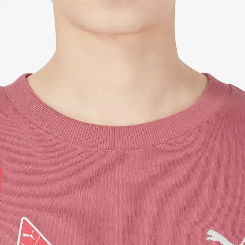 PUMA T Shirts Unisex Dark Pink-4