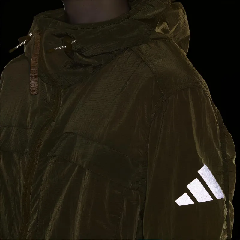 Adidas CITY ESCAPE SHINY KWRINKLE RIPSTOP Jacket Men's Soft Bronze-4