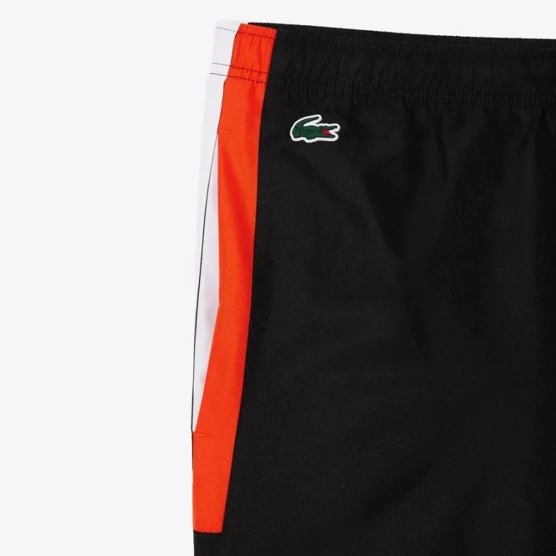 LACOSTE Knitted Sports Pants Men's Black Orange-4