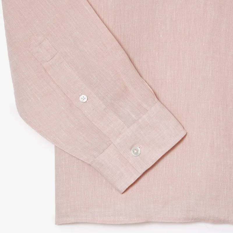 LACOSTE Logo embroidered Linen Shirt-4
