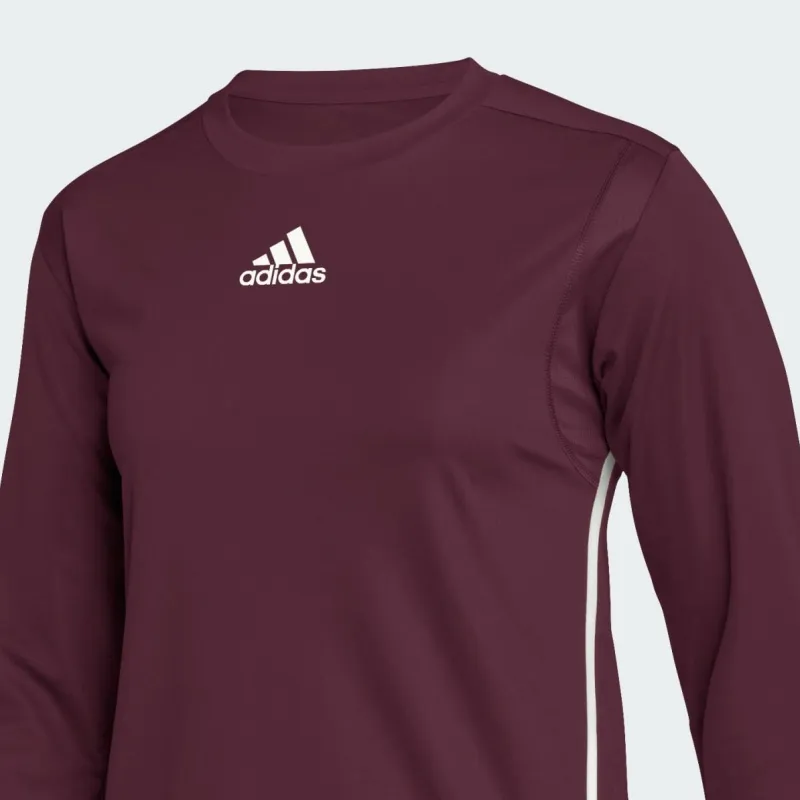 Adidas Women's Team Issue Long Sleeve Jersey Team Maroon/White-2
