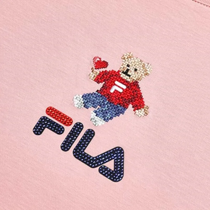 FILA Set in Sleeve T Shirt Women's Wheat Town Powder-2