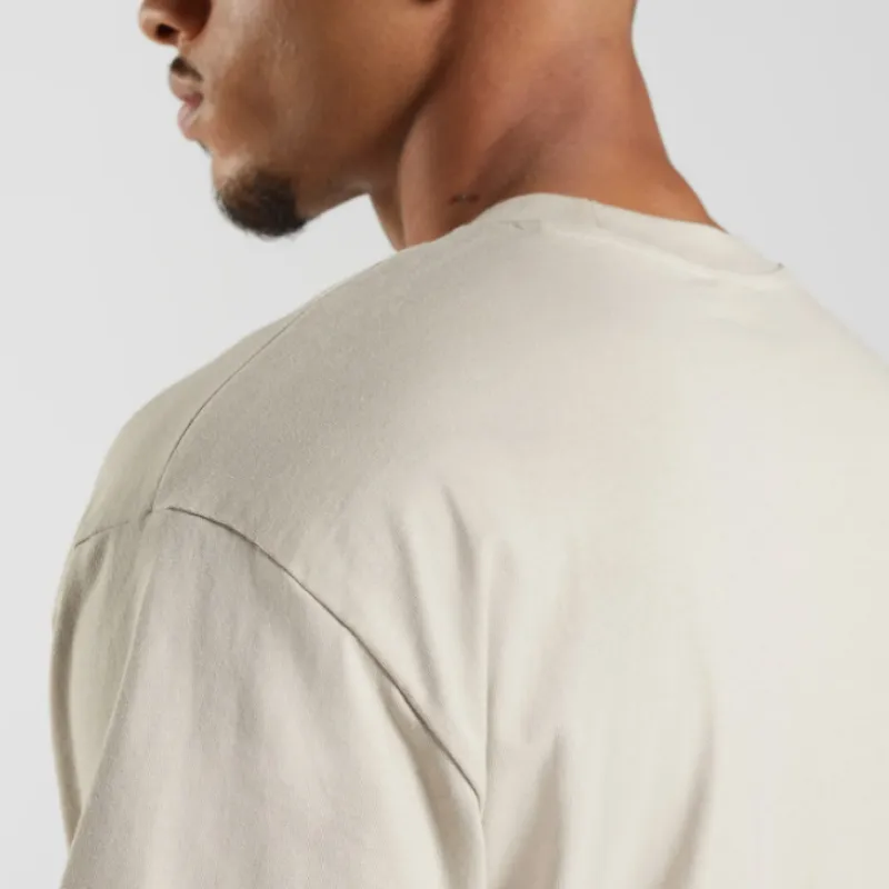 GYMSHARK Rest Day Sweats T Shirt Men's Pebble Gray-4