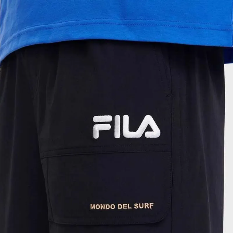 FILA Casual Sportswear Men Set Forest Green Top+Jet Black Pants-1